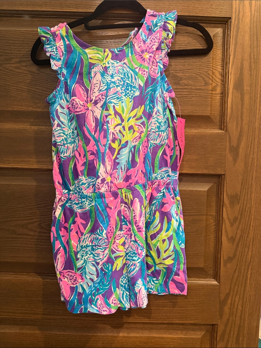 Lilly Pulitzer Girls'  Mini Patsi Romper- Party all the tide